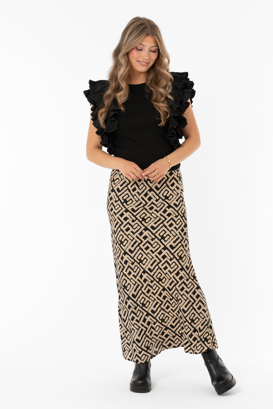 Giovanna Skirt Black_Sand_Gold