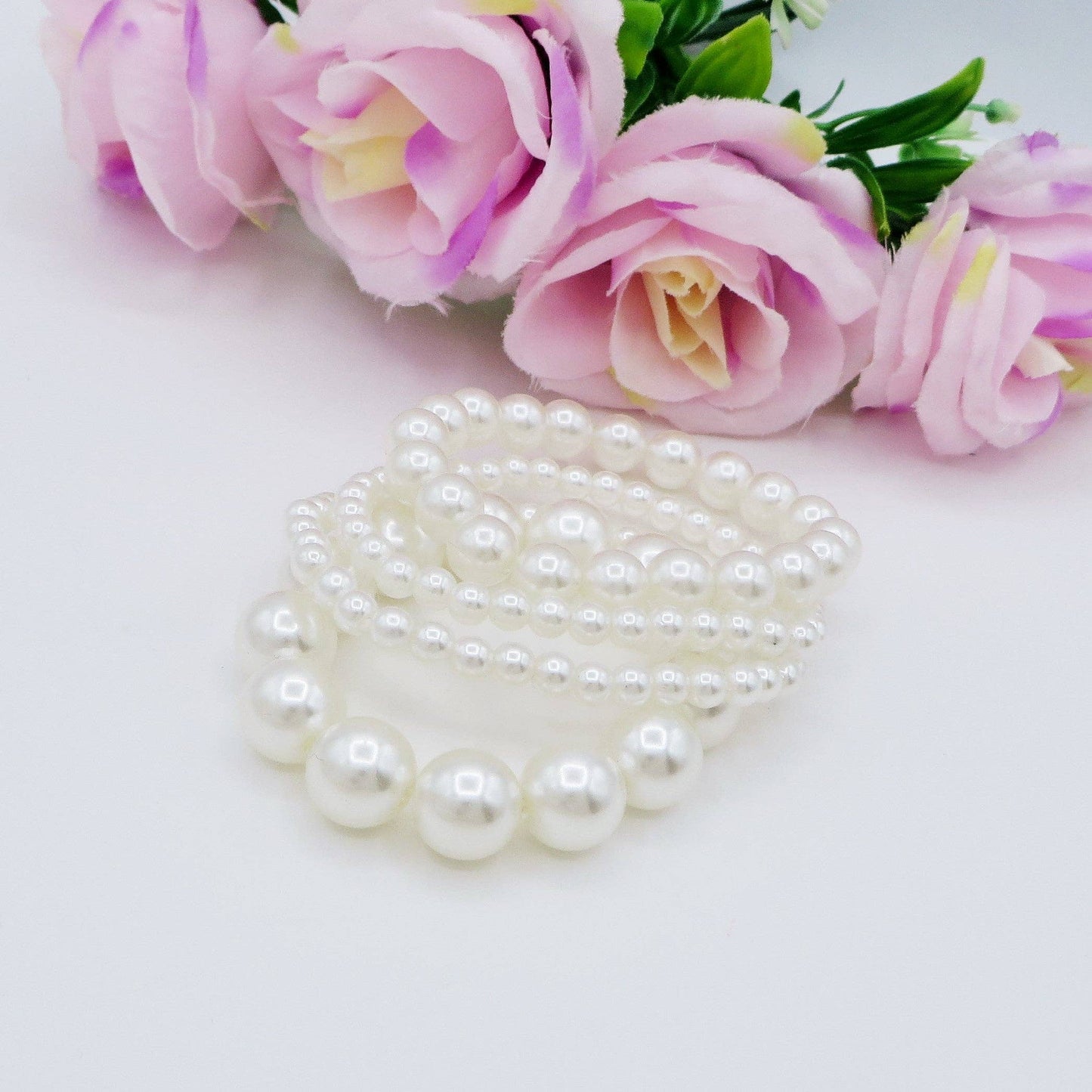 PEARLS DEGRADE' - set Bracciali i elastiska pärlor