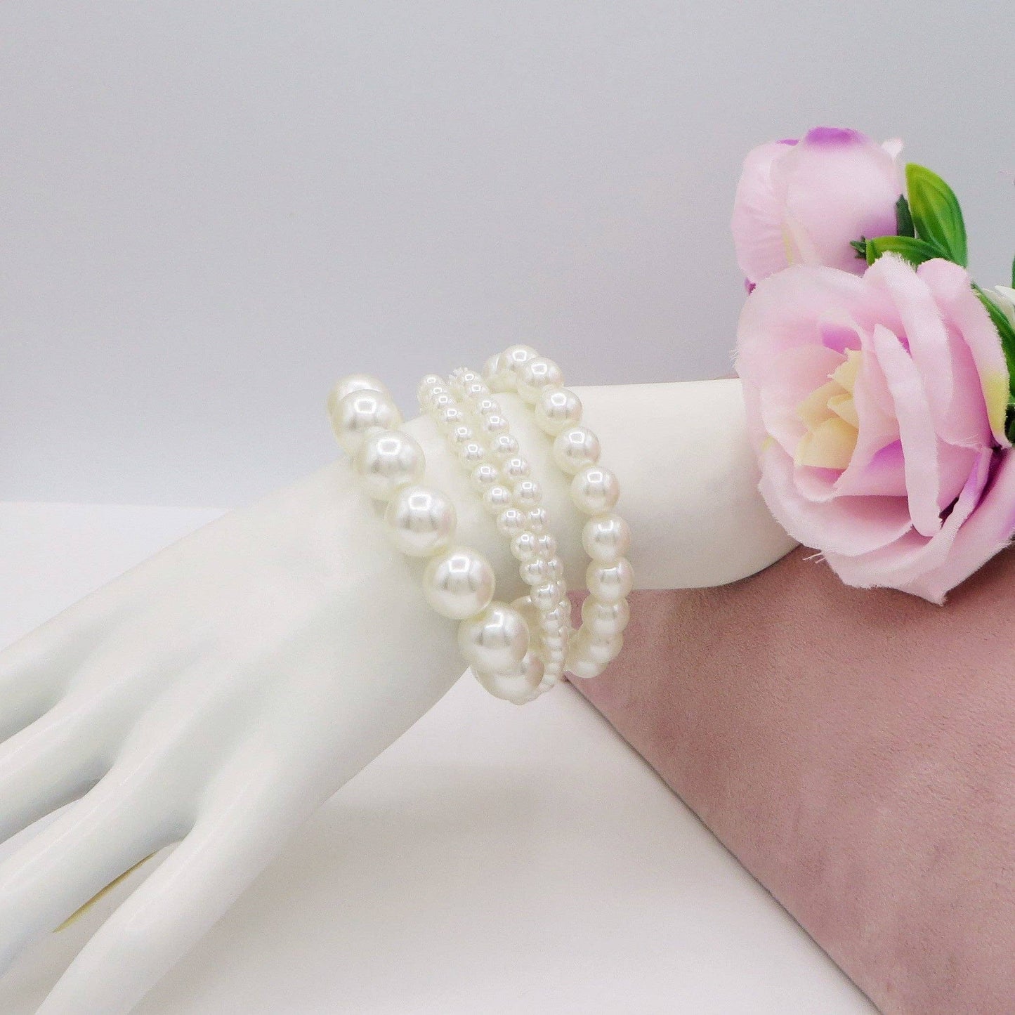 PEARLS DEGRADE' - set Bracciali i elastiska pärlor