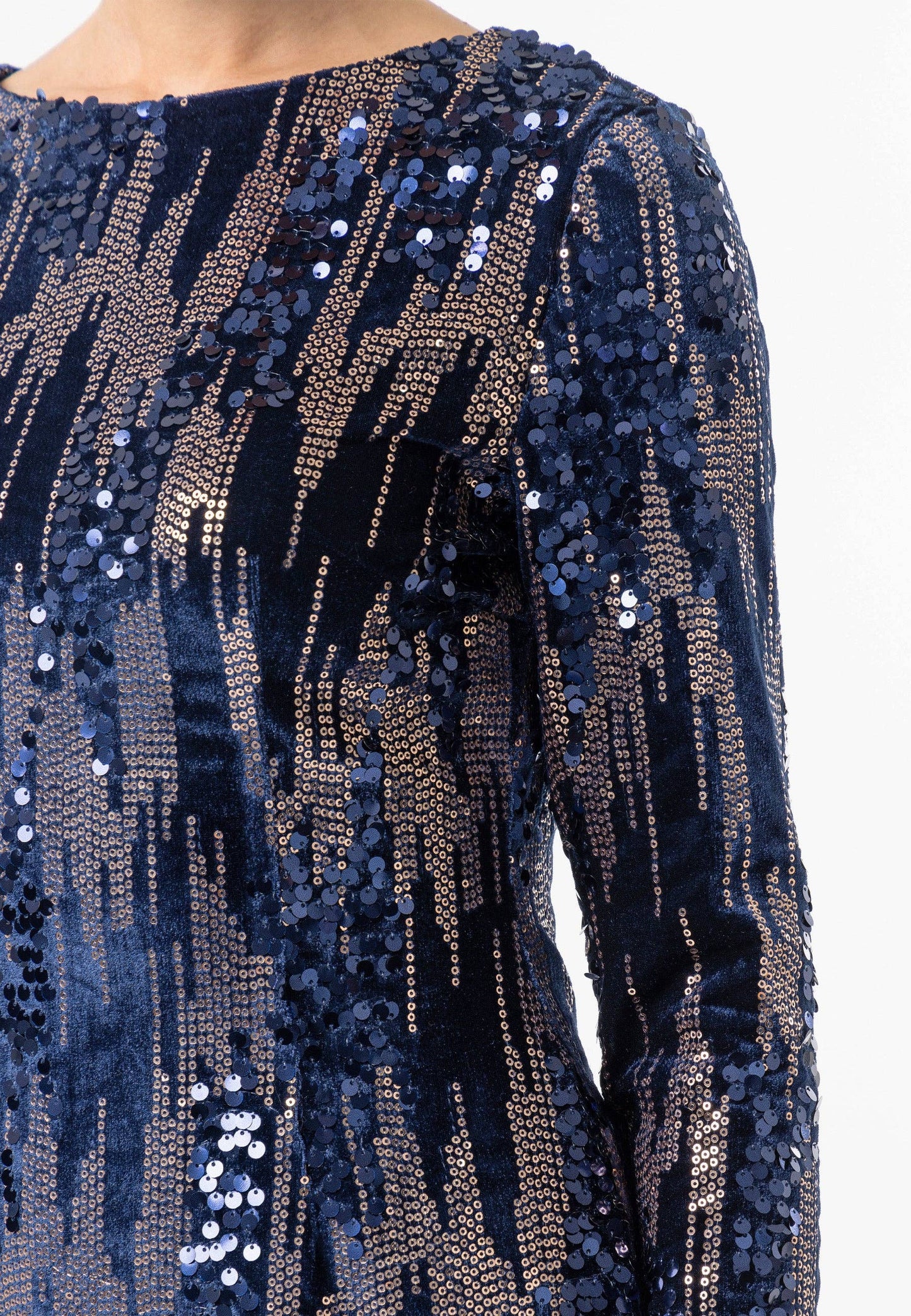 Sammet miniklänning med paljettdekorationer
