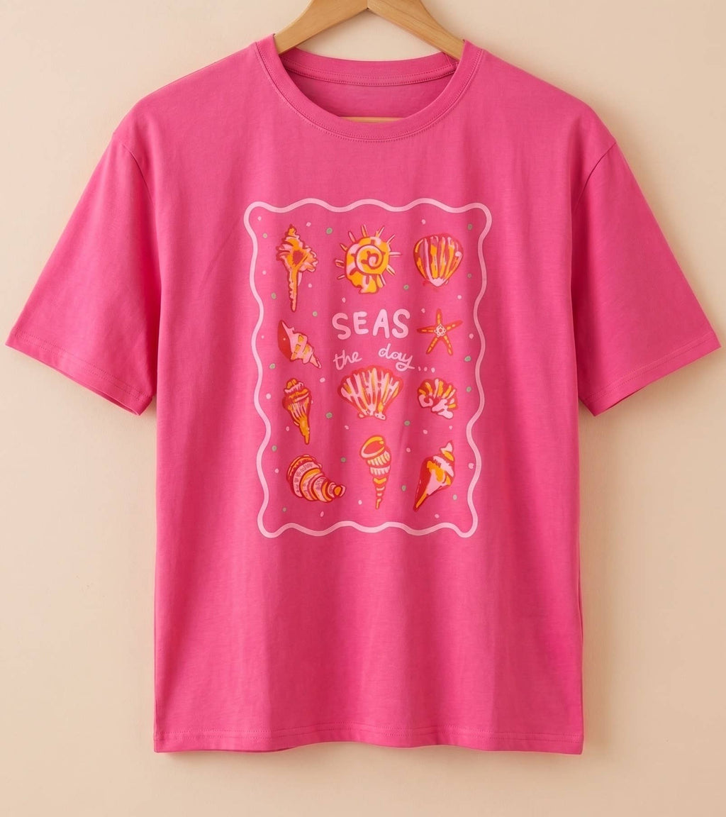 Tryckt t-shirt SEAS OF THE DAY JC01