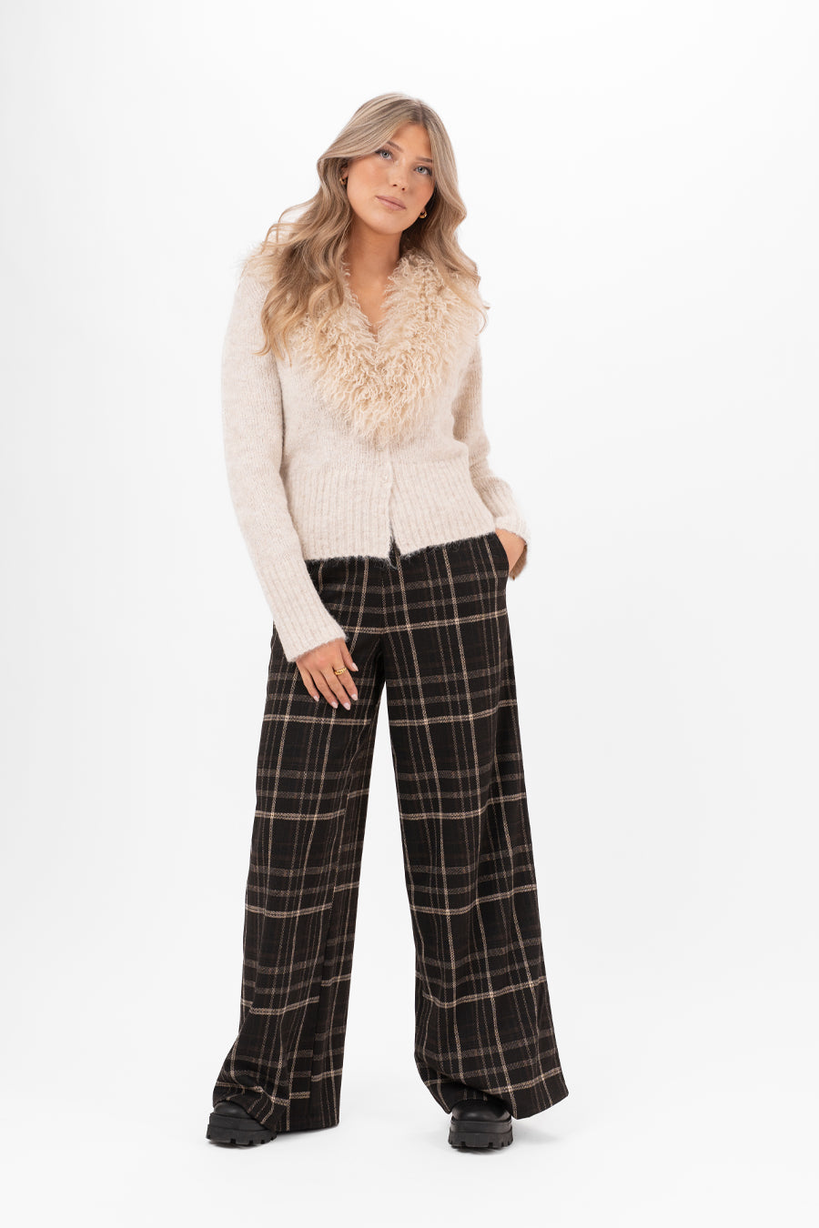 ATRIONA PANTS BLACK/BROWN/SAND