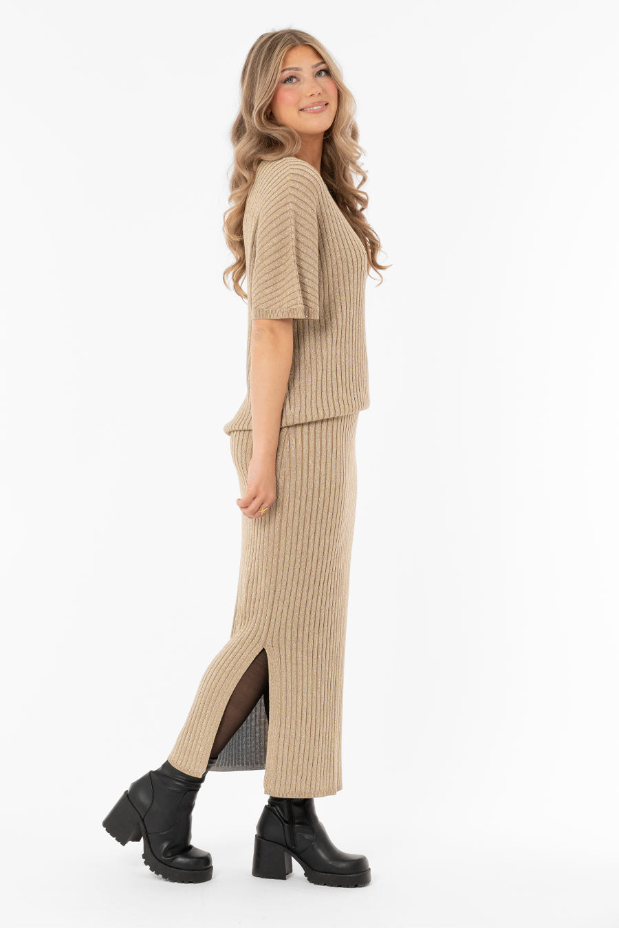 Frances Knit Skirt Antique Gold