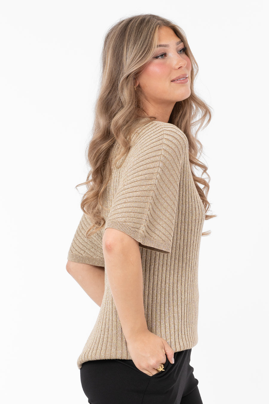 Frances Knit Top Antique Gold