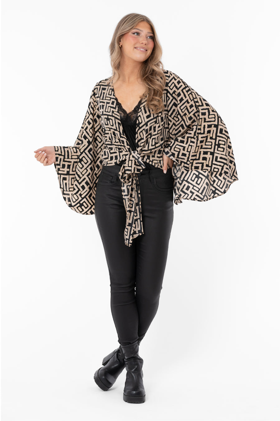 Giovanna Blouse JacketBlack_Sand_Gold