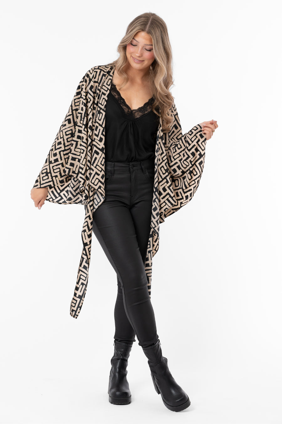 Giovanna Blouse JacketBlack_Sand_Gold