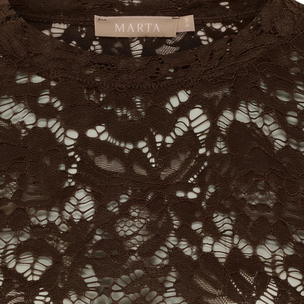 MARTA DU CHATEAU DAM LÅNGÄRMAD SPETS-T-SHIRT MDCMILLEY 7707