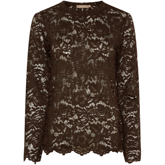 MARTA DU CHATEAU DAM LÅNGÄRMAD SPETS-T-SHIRT MDCMILLEY 7707