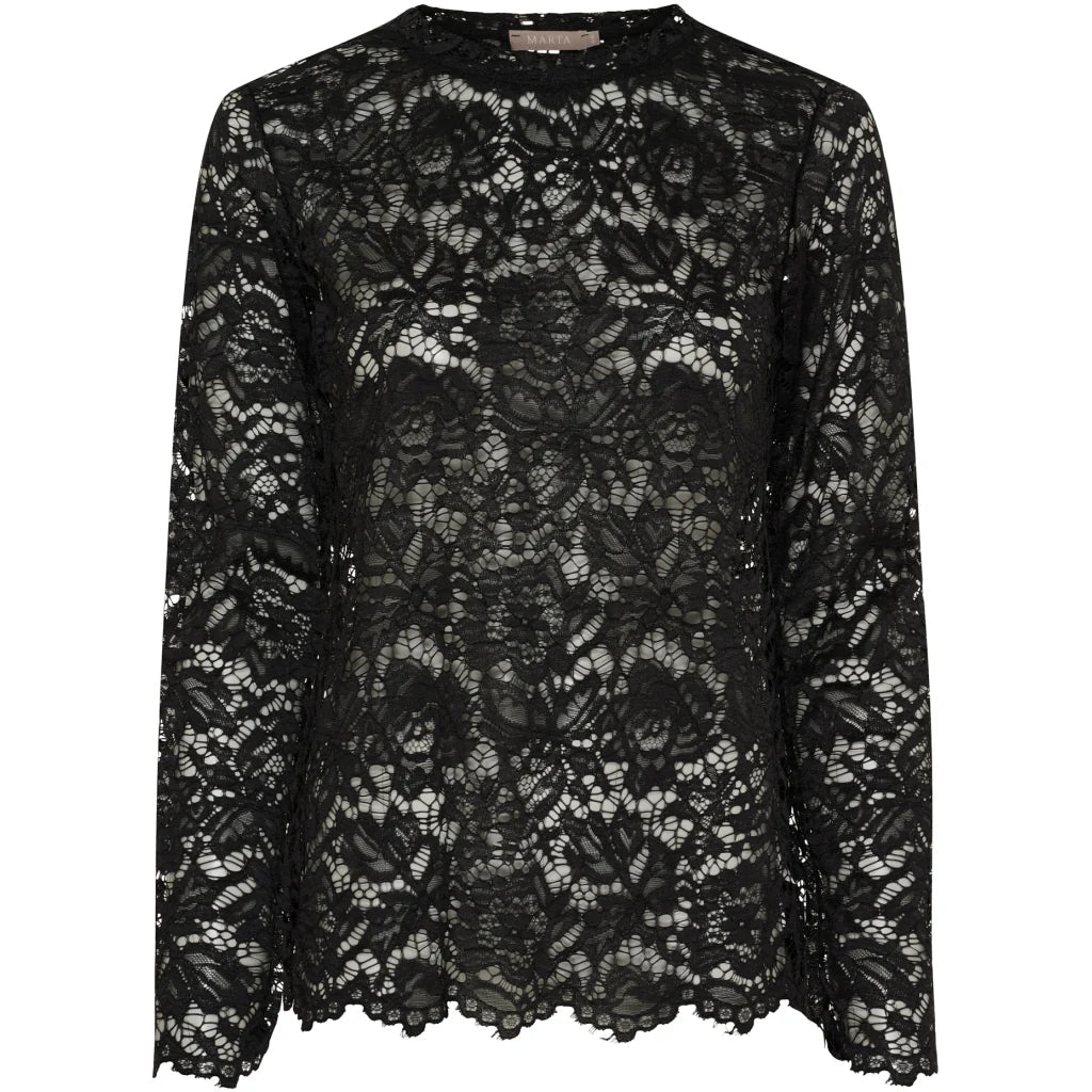 MARTA DU CHATEAU DAM LÅNGÄRMAD SPETS-T-SHIRT MDCMILLEY 7707