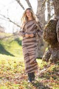 ELEANOR SWEATER DEEP BROWN/TAUPE
