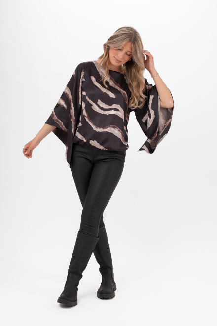 HERA BLOUSE BLACK/SAND/COFFEE