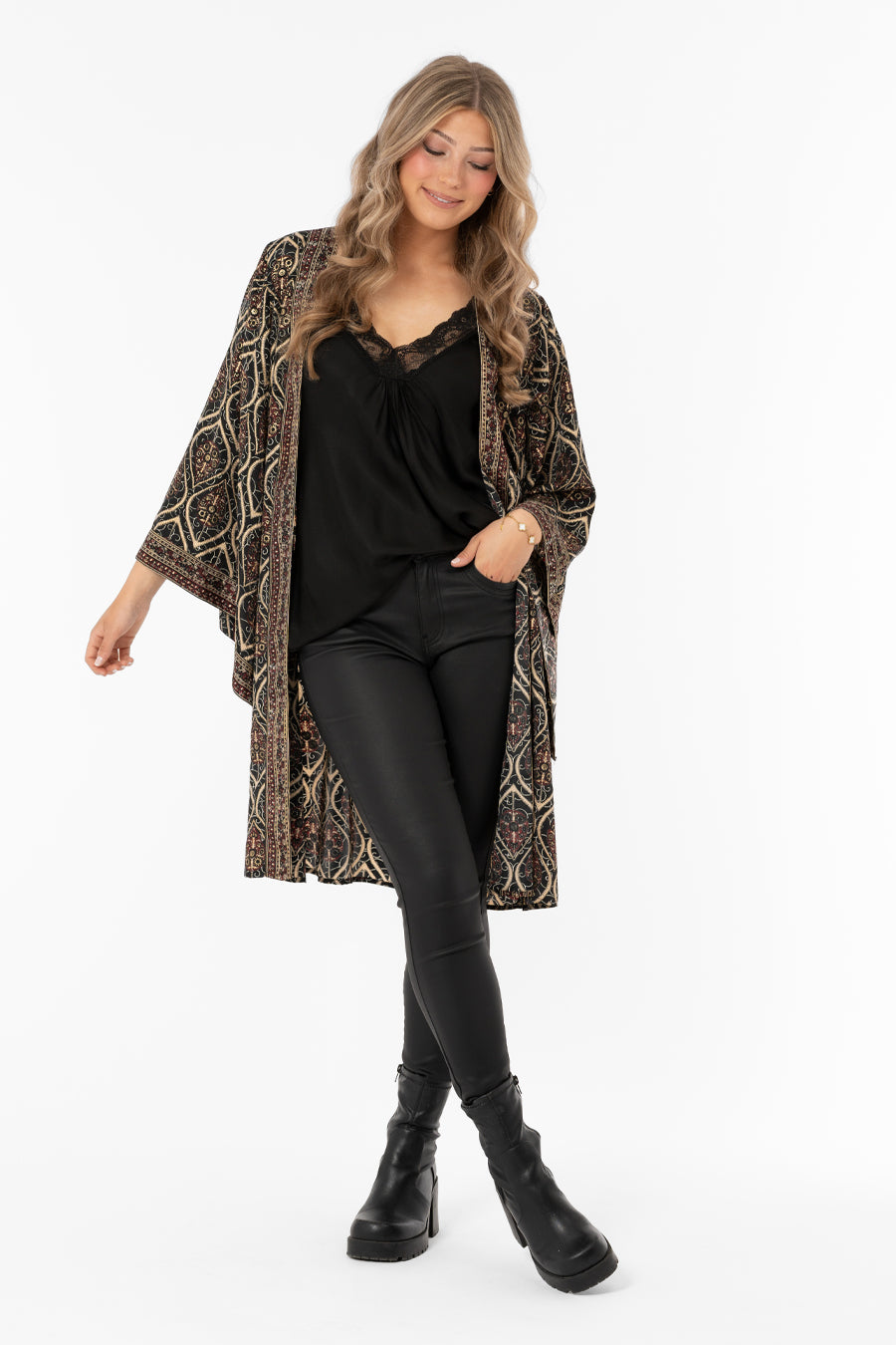 Leiya Kaftan Black_Burgundy_Gold
