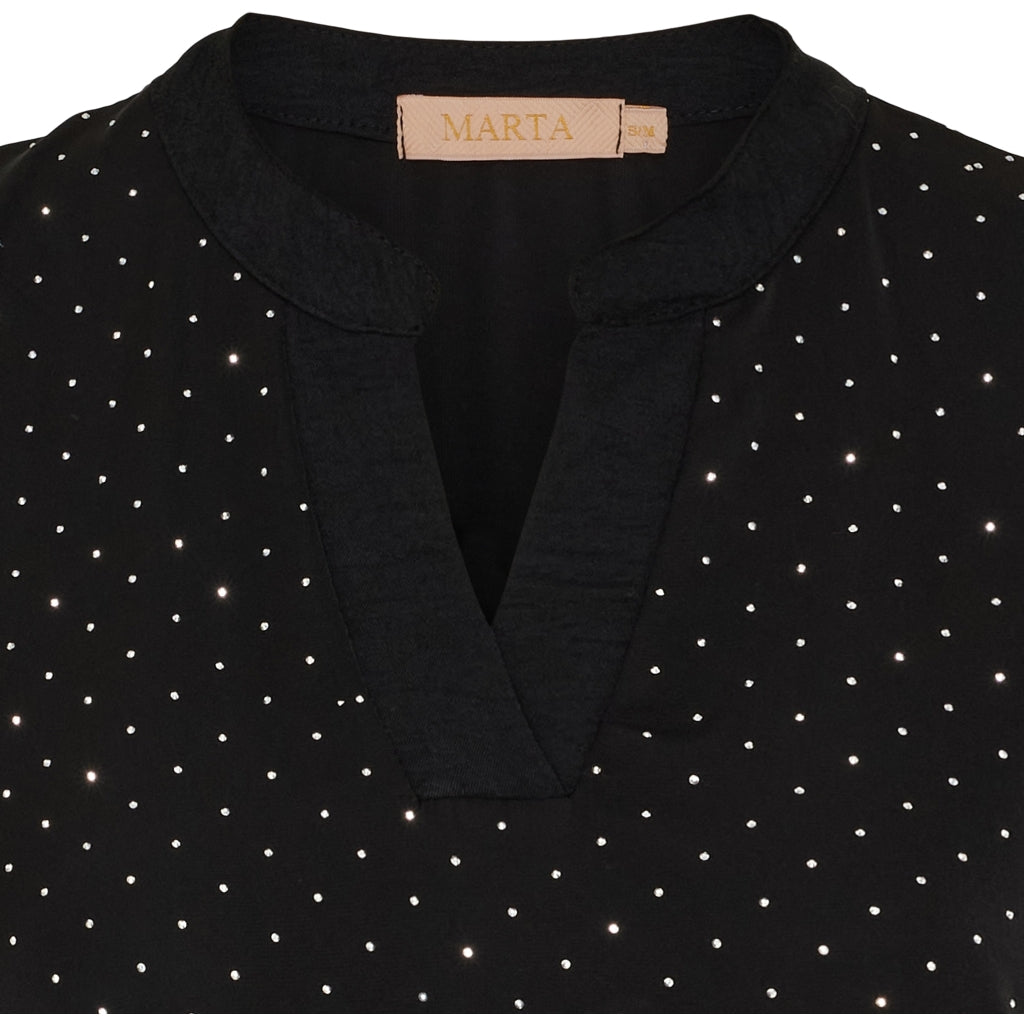 Marta du Chataeu - Svart fest klänning med glitterdetaljer