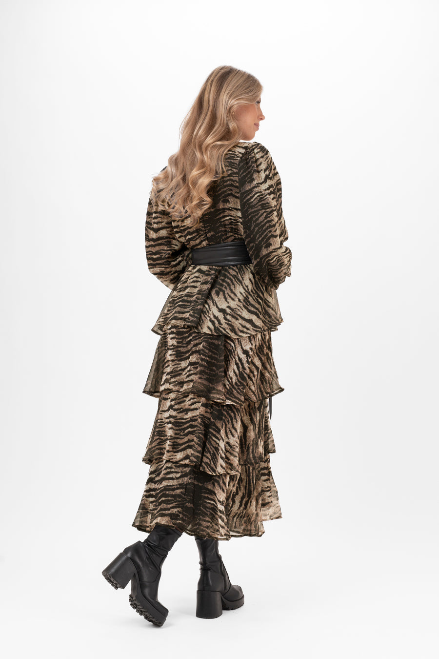 MORGAN DRESS BLACK/CHESTNUT/ALMOND