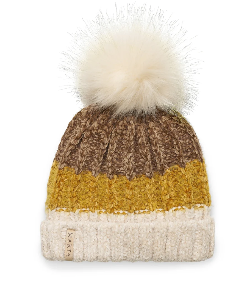 Marta Mössa - Multifärgad m. pompom