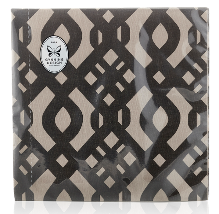 Servett Luxury - greige/svart mönster