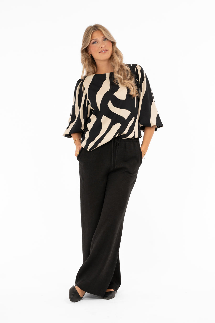 Tatum Blouse Desert Sand/Black