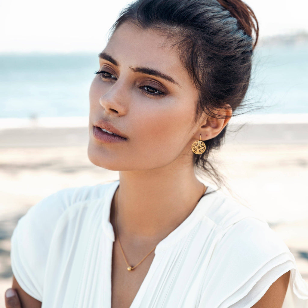 Örhängen Cirklar i guldpläterad Silver